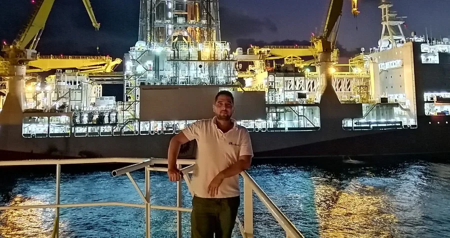 Chief Eng. Ibrahim Halil Ceylan during a marine engineering field assignment